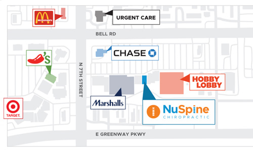 Chiropractic Phoenix AZ NuSpine Chiropractic Moon Valley AZ Map